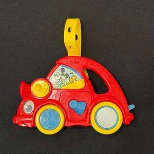 Vintage Disney Baby Mickey Mouse and Pluto Activity Crib Toy Car